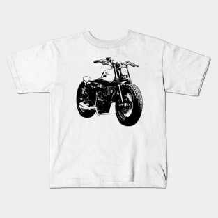 Classic 500 Bike Custom Bobber Sketch Art Kids T-Shirt